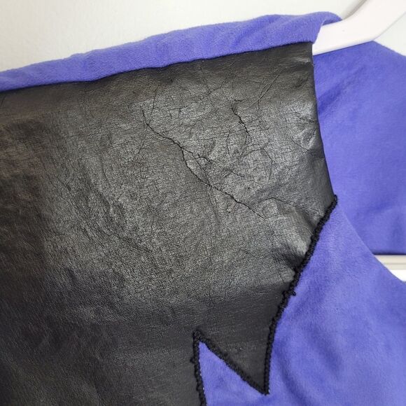 VINTAGE 90s trench dress leather patch button up midi XL - Picture 3 of 8